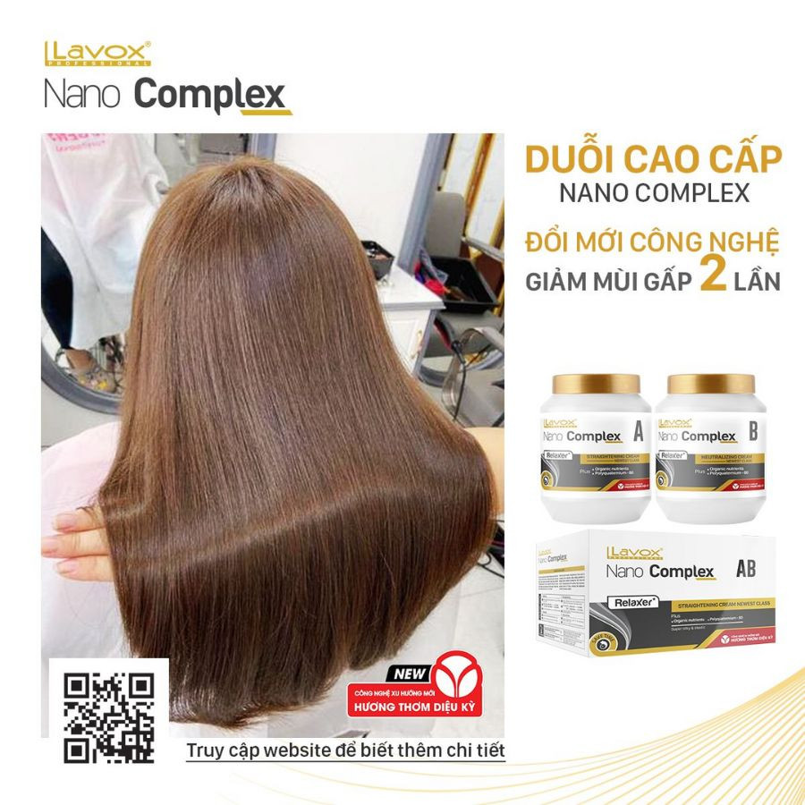 alt text: Bộ sản phẩm thuốc duỗi tóc Lavox Nano Complex