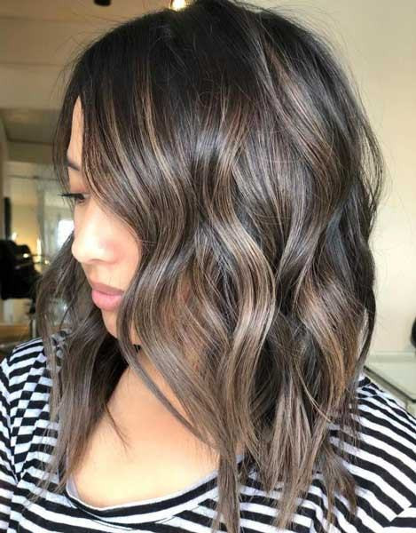 Tóc nâu lạnh balayage và Babylights