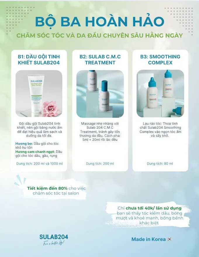 Bộ 3 sản phẩm chăm sóc tóc chuyên sâu