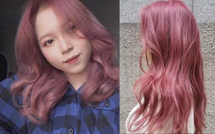 Tóc nhuộm màu đỏ tím
