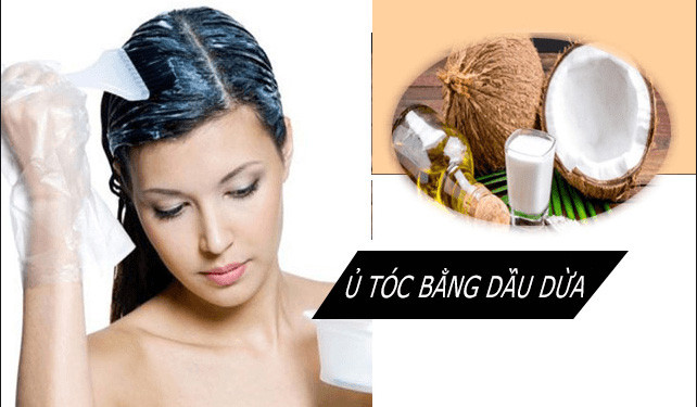 Ủ tóc bằng dầu dừa chăm sóc tóc hư tổn