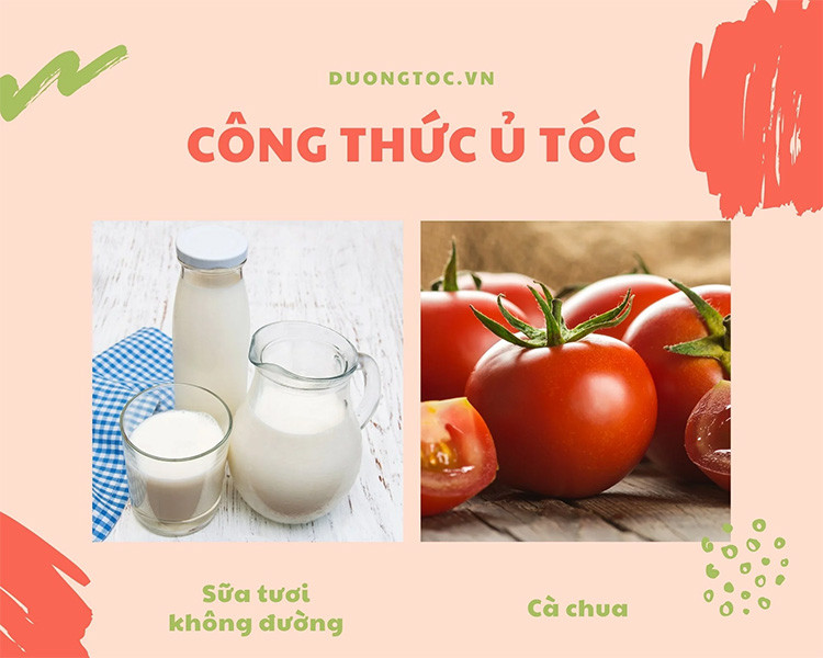 Ủ tóc bằng sữa tươi không đường và cà chua