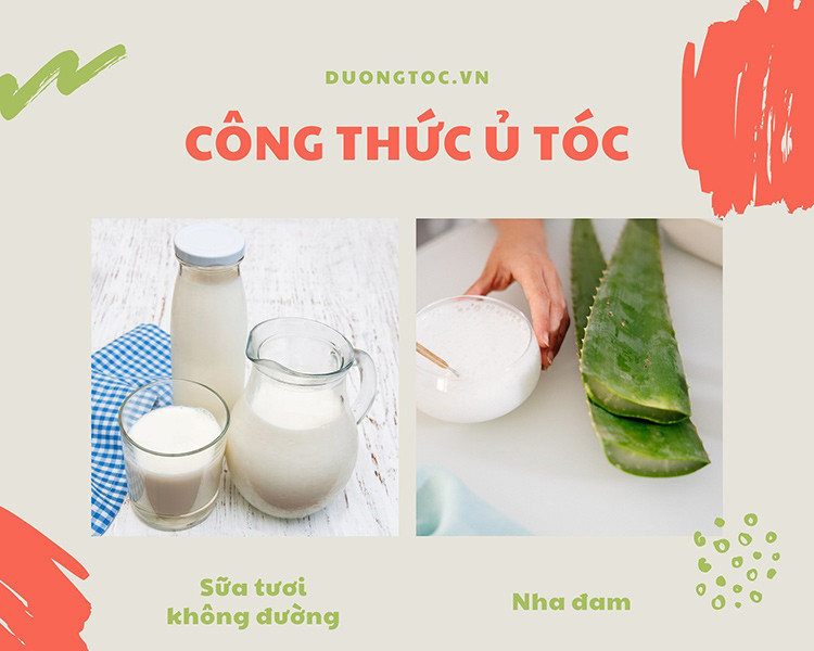 Ủ tóc bằng sữa tươi không đường và lô hội