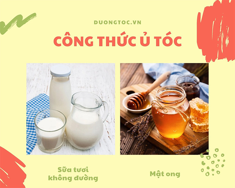 Ủ tóc bằng sữa tươi không đường và mật ong